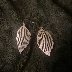Silver Leaf Dangle Earrings
